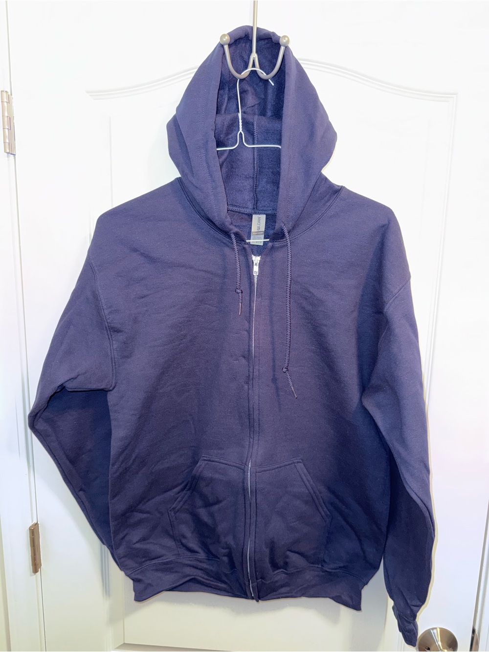 Gildan Heavy Blend Navy Full-Zip Hooded Sweatshirt in Size M